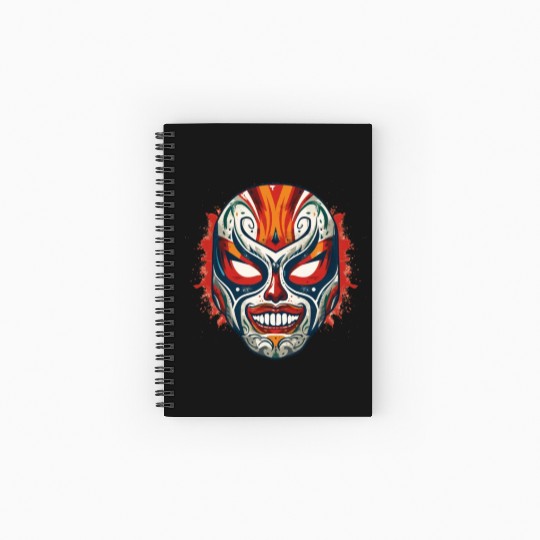 Lucha Libre Mexican Wrestling Mask Luchador Spiral Notebooks   Ruled Line