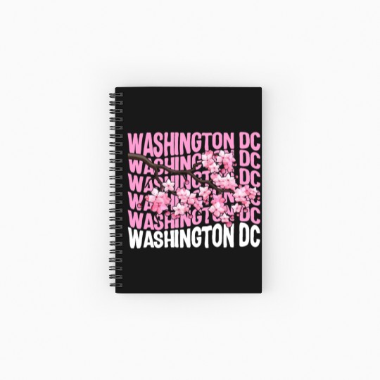Washington DC Spiral Notebooks   Ruled Line, Cherry Blossom Floral Pop
