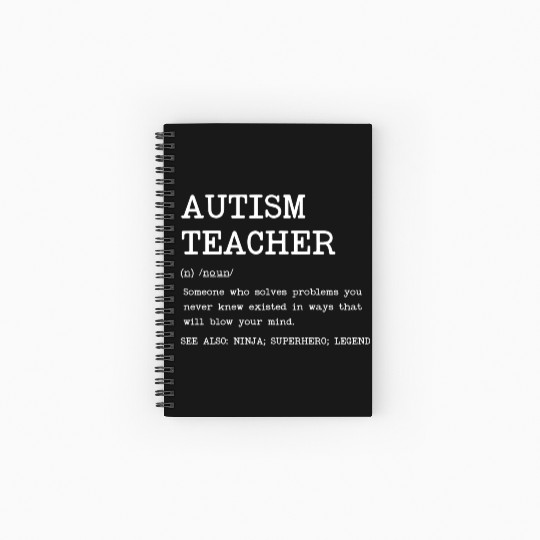 Autism Teacher Definition Design Copy Copy Spiral Notebooks   Ruled Line