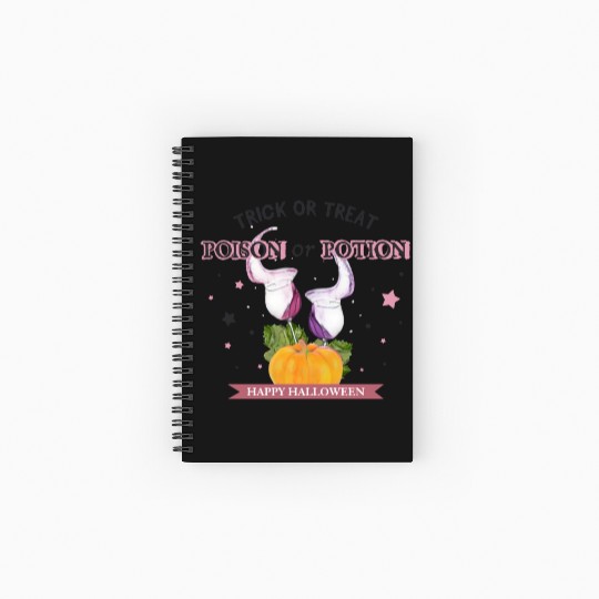 Happy Halloween Trick or Treat Poison or Potion Spiral Notebooks   Ruled Line