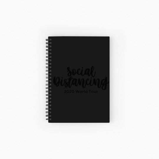 Social Distancing 2020 World Tour black hipster Spiral Notebooks   Ruled Line