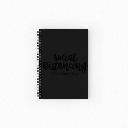Social Distancing 2020 World Tour black hipster Spiral Notebooks   Ruled Line