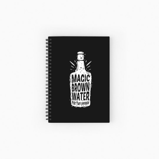 Bourbon Bottle Magic Brown Water For Fun People Spiral Notebooks   Ruled Line