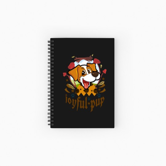 joyful pup Spiral Notebooks   Ruled Line