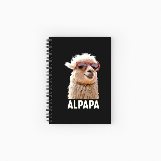 Alpaca Papa Alpapa Lama Dad Alpaca Fathers Day Spiral Notebooks   Ruled Line