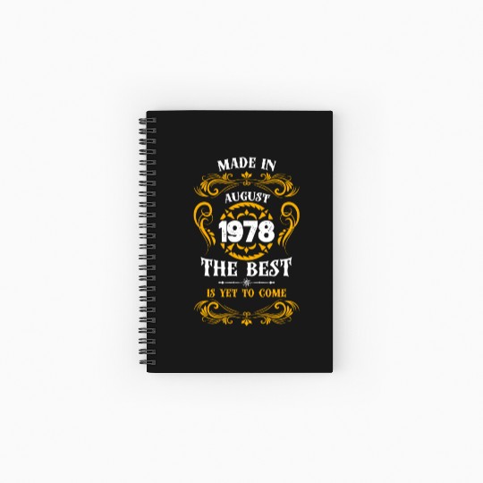 Made In August 1978 The Best Spiral Notebooks   Ruled Line