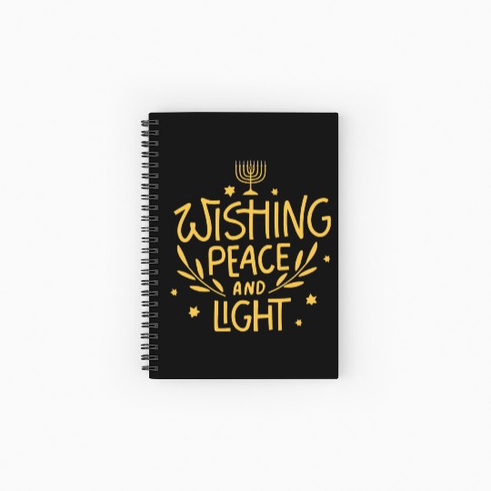 Wishing Peace And Light This Hanukkah Spiral Notebooks   Ruled Line