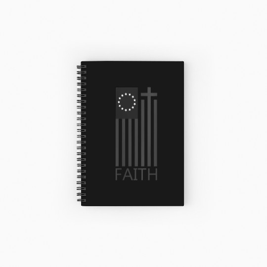 Betsy Ross American Flag , Christian Cross Bible F Spiral Notebooks   Ruled Line