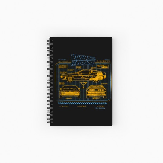Back To The Future 35Th Anniversary Delorean Spiral Notebooks   Ruled Line