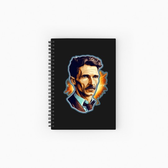 Nikola Tesla Physics Nerd Geek Natural Sciences Spiral Notebooks   Ruled Line