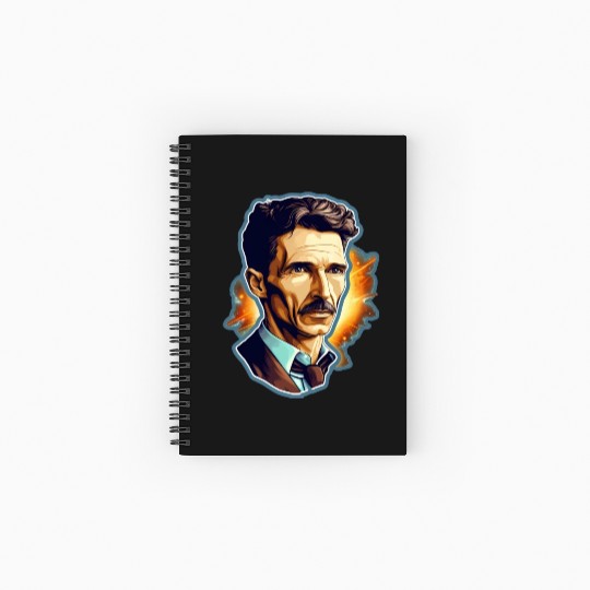 Nikola Tesla Physics Nerd Geek Natural Sciences Spiral Notebooks   Ruled Line