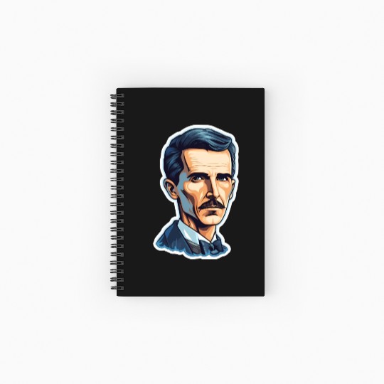 Nikola Tesla Physics Geek Nerd Spiral Notebooks   Ruled Line