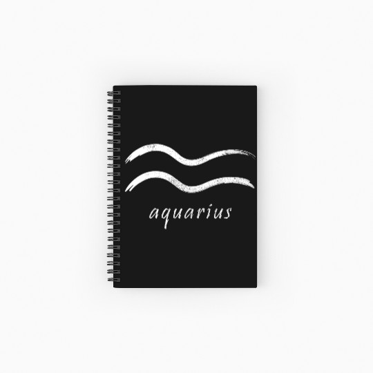 Zodiac Symbol Sign Aquarius Spiral Notebooks   Ruled Line