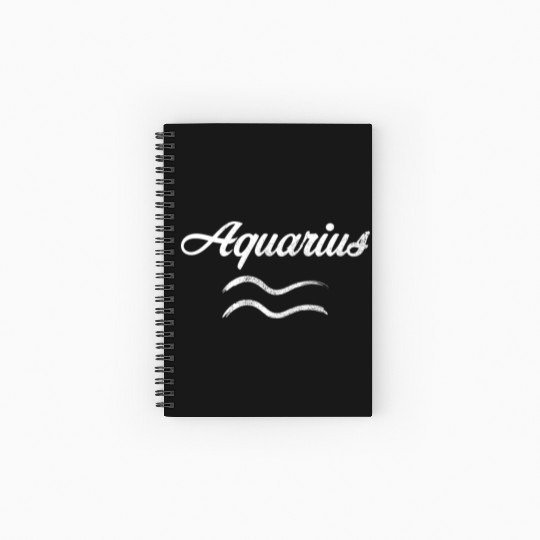 Zodiac Symbol Sign Aquarius Spiral Notebooks   Ruled Line