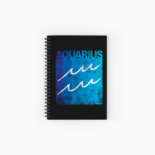 Zodiac Symbol Sign Aquarius Spiral Notebooks   Ruled Line
