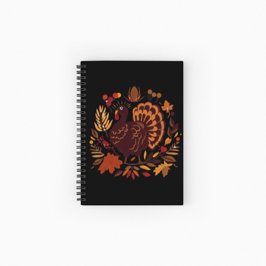 Turkeys, Harvest, and Gratitude Spiral Notebooks   Ruled Line