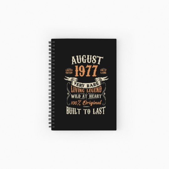 August 1977 Birthday Surprise Spiral Notebooks   Ruled Line