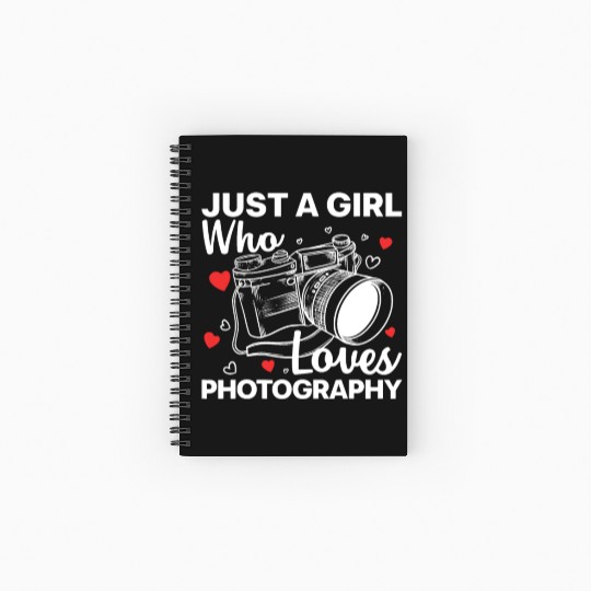 Photography Art For Women Girl Photographer Camera Spiral Notebooks   Ruled Line