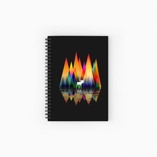 MOUNTAIN RAINBOW MOOSE Spiral Notebooks   Ruled Line
