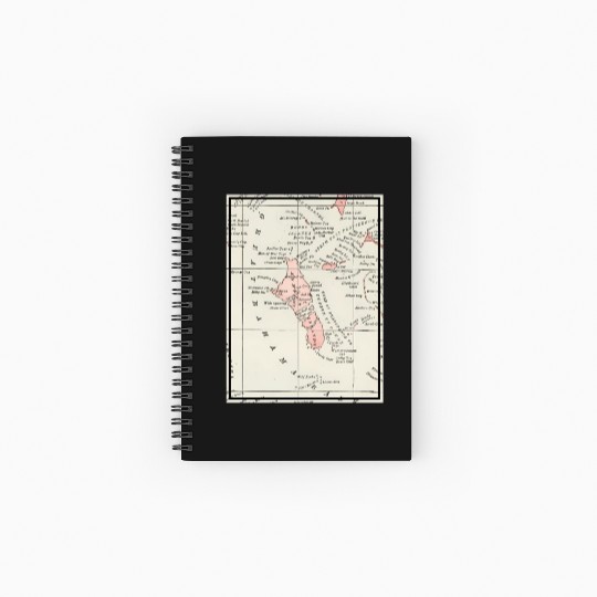Vintage Andros Island Bahamas Map Spiral Notebooks   Ruled Line