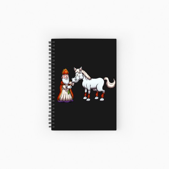 Saint Nicholas Feeding His Horse Spiral Notebooks   Ruled Line