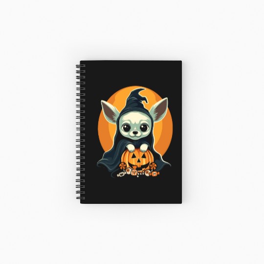 Chihuahua Halloween Puppy Trick Or Treat Dog Lover Spiral Notebooks   Ruled Line