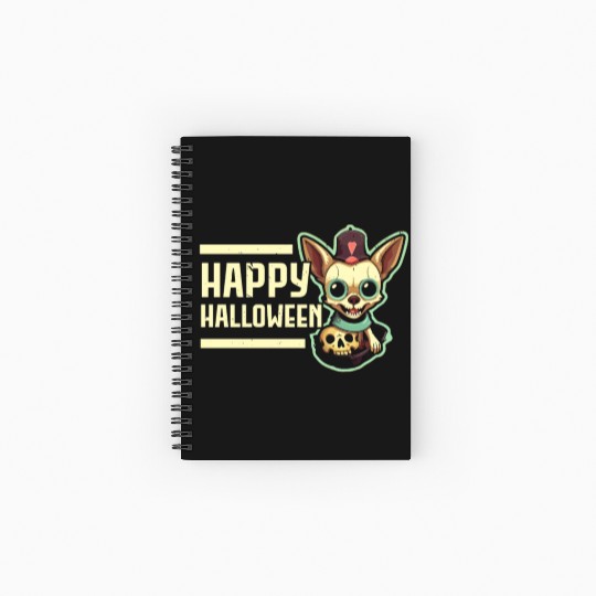 Chihuahua Halloween Puppy Trick Or Treat Dog Lover Spiral Notebooks   Ruled Line