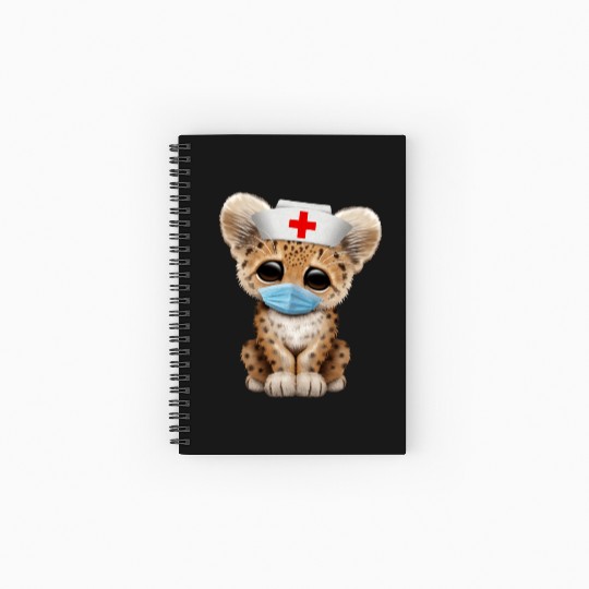Cute Leopard Cub Nurse Spiral Notebooks   Ruled Line