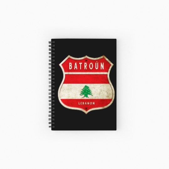 Batroun Lebanon coat of arms flags design Spiral Notebooks   Ruled Line