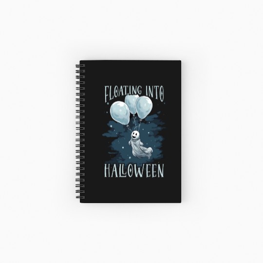 Balloon Halloween Trick Or Treat Spooky Boo Ghost Spiral Notebooks   Ruled Line
