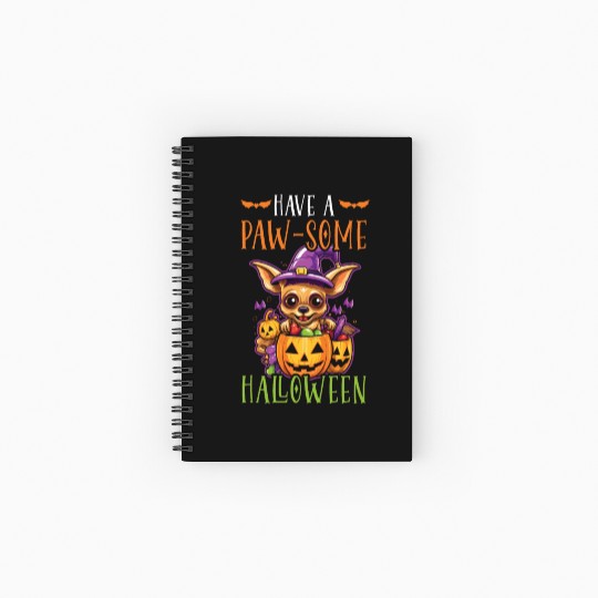 Chihuahua Halloween Puppy Trick Or Treat Dog Lover Spiral Notebooks   Ruled Line