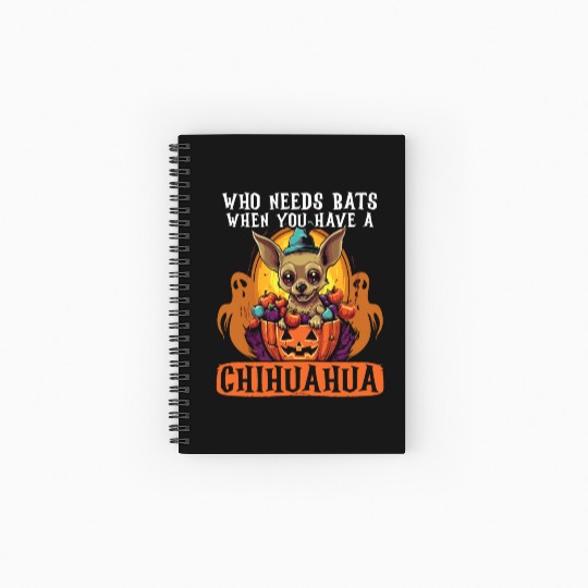 Chihuahua Halloween Puppy Trick Or Treat Dog Lover Spiral Notebooks   Ruled Line