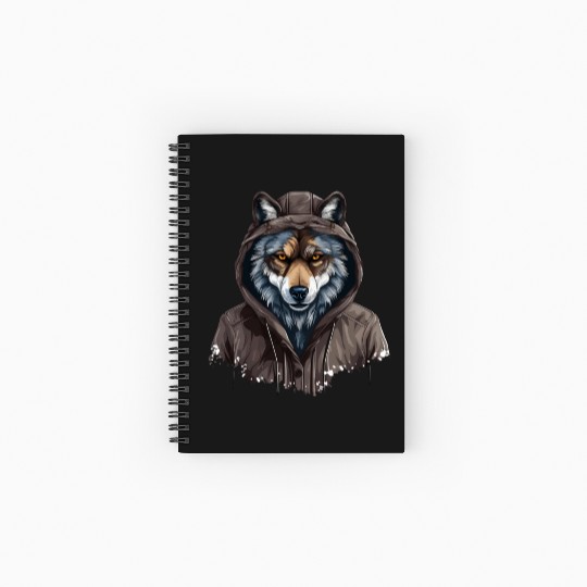 Street Style Gray Wolf | Wolf Lovers Spiral Notebooks   Ruled Line