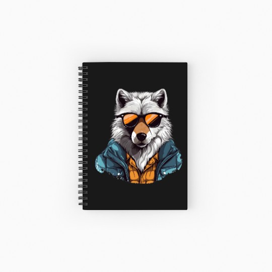 Street Style Arctic Wolf | Wolf Lovers Spiral Notebooks   Ruled Line