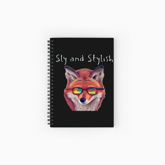 Sly and Stylish fox Spiral Notebooks   Ruled Line