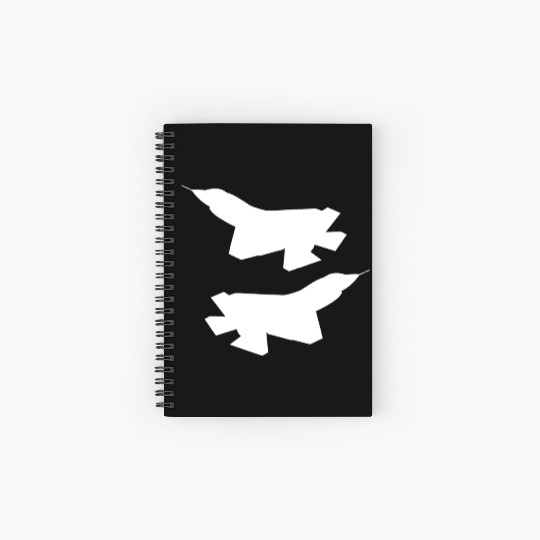 F35 silhouette Spiral Notebooks   Ruled Line