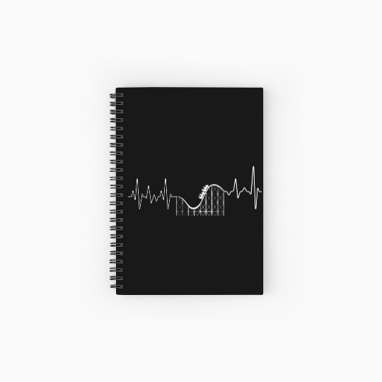 Roller Coaster Heart Beat Spiral Notebooks   Ruled Line