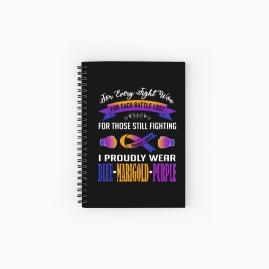 I Proudly Wear Blue Marigold Purple Bladder Cancer Spiral Notebooks   Ruled Line