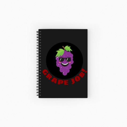 Grape Job Grape Pun Spiral Notebooks   Ruled Line