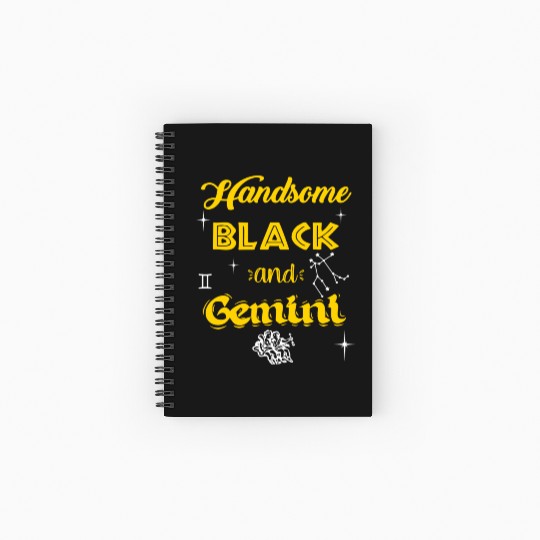 Handsome Black Gemini Spiral Notebooks   Ruled Line