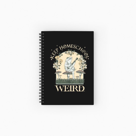 Retro Keep Homeschool Weird Mom Frog Cottagecore Spiral Notebooks   Ruled Line