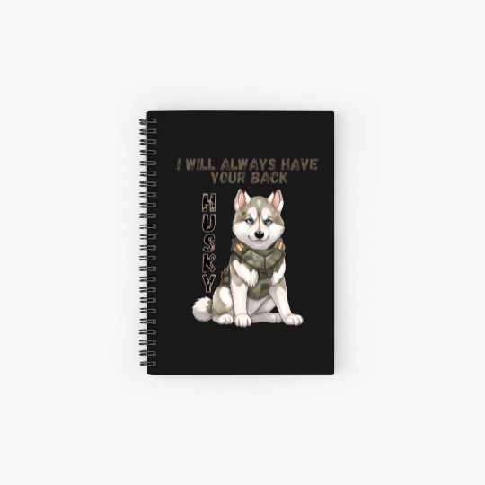 Cute Beautiful Love Husky Puppy Dog Design Spiral Notebooks   Ruled Line