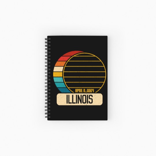 Total Solar Eclipse Illinois April 28 2024 Eclipse Spiral Notebooks   Ruled Line