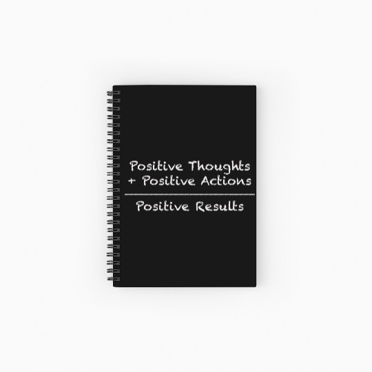 Positive thoughts Positive Actions White Spiral Notebooks   Ruled Line