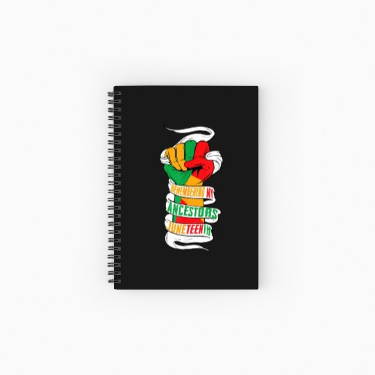 Remembering My Ancestors Juneteenth Black History Spiral Notebooks   Ruled Line