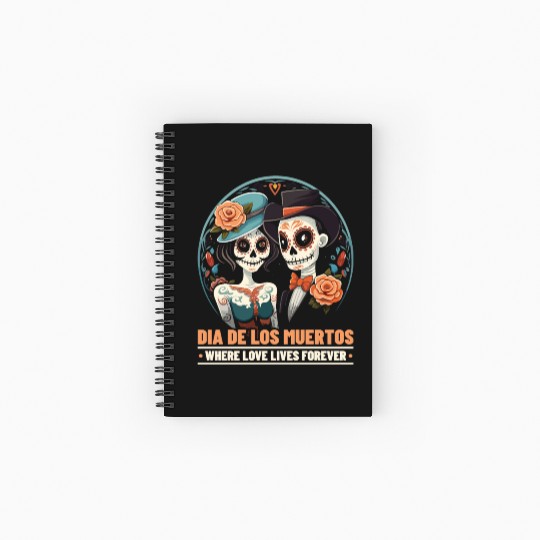 Dia De Los Muertos Sugar Skull Mexican Holiday Spiral Notebooks   Ruled Line