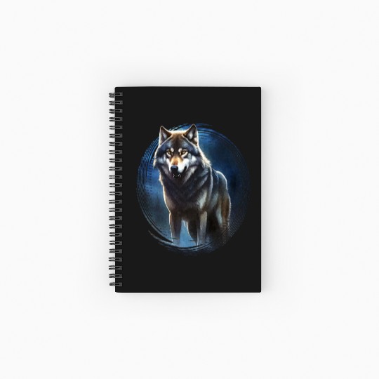 Wolf in the moonlight Spiral Notebooks   Ruled Line
