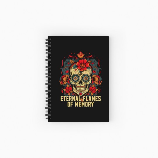 Dia De Los Muertos Sugar Skull Mexican Holiday Spiral Notebooks   Ruled Line