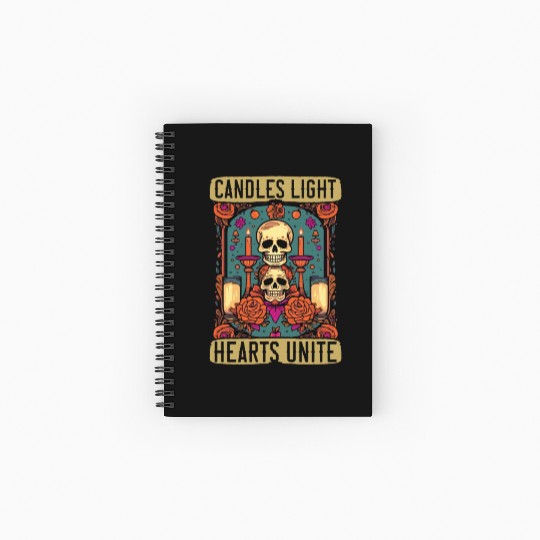 Dia De Los Muertos Sugar Skull Mexican Holiday Spiral Notebooks   Ruled Line