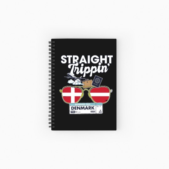 Straight Trippin' Dane Vacation Tour Travel Trip Spiral Notebooks   Ruled Line